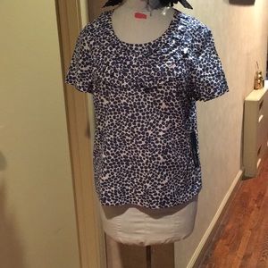 Willi Smith blue and white polka dots blouse sz. M